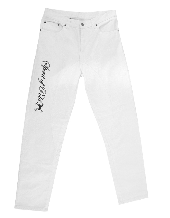 white polo jeans